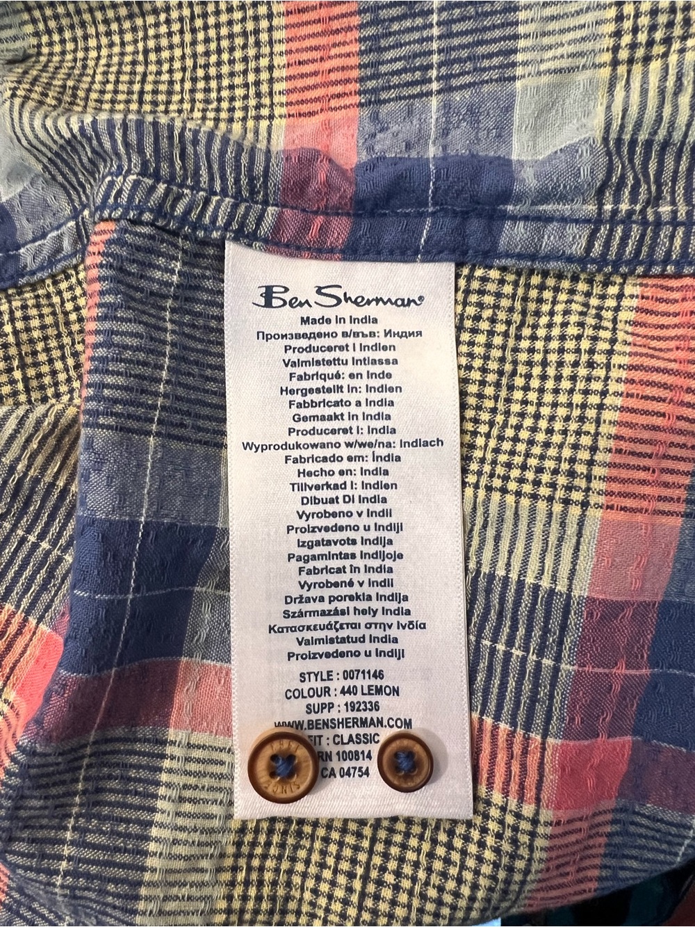 Ben Sherman Plaid Button-Down Shirt M - Picture 4 of 5